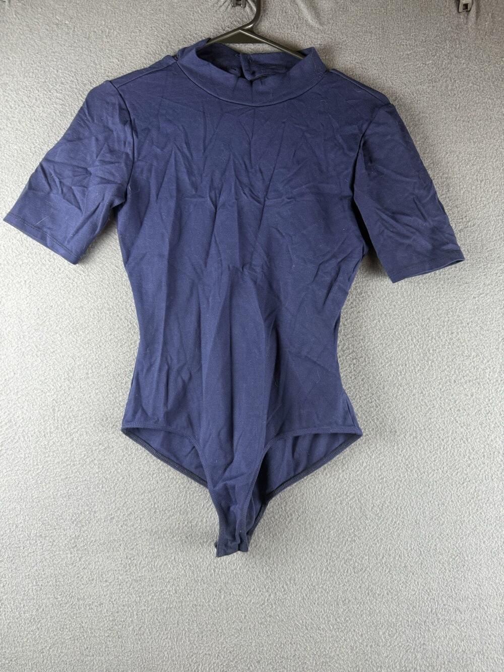 Lulus bodysuit Navy Open back Women's Large Short Sleeve